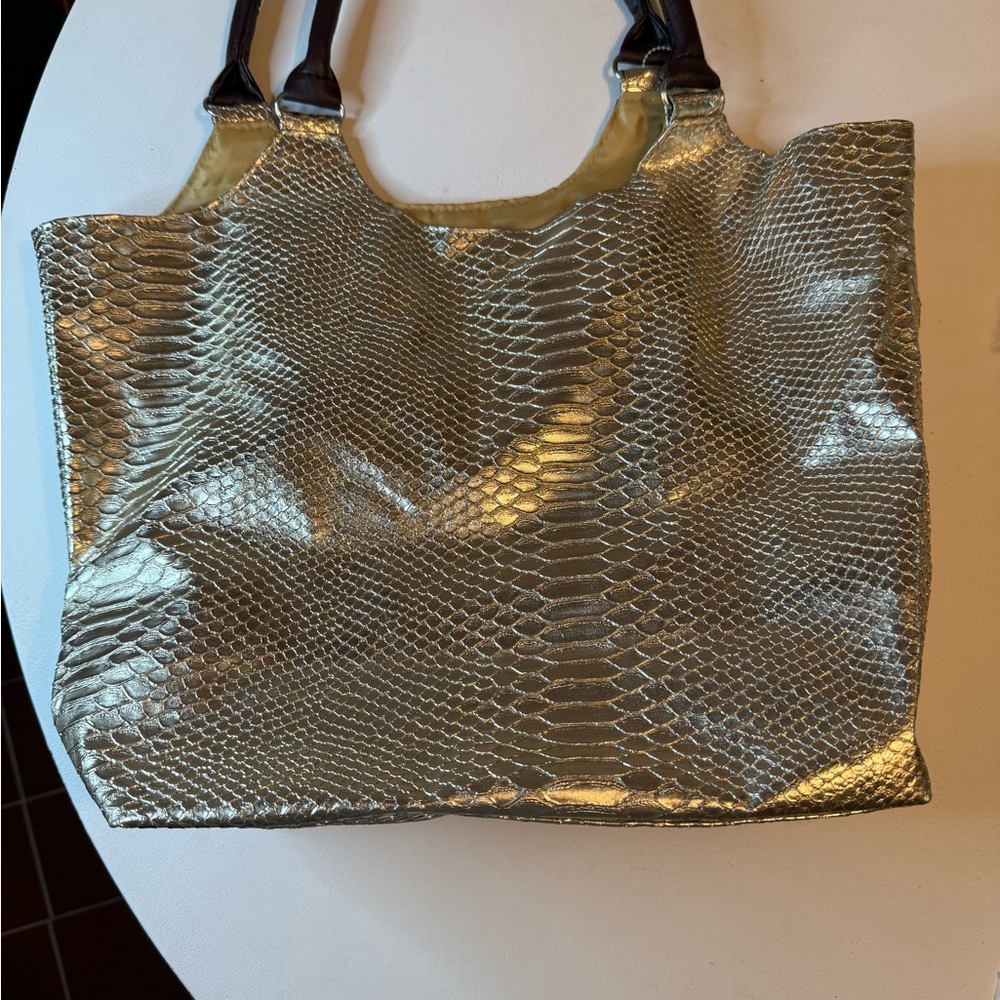 Gold Neiman Marcus Python Tote - image 1